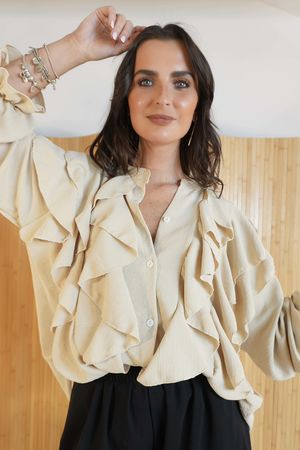 Stevie Ruffle Blouse Stone